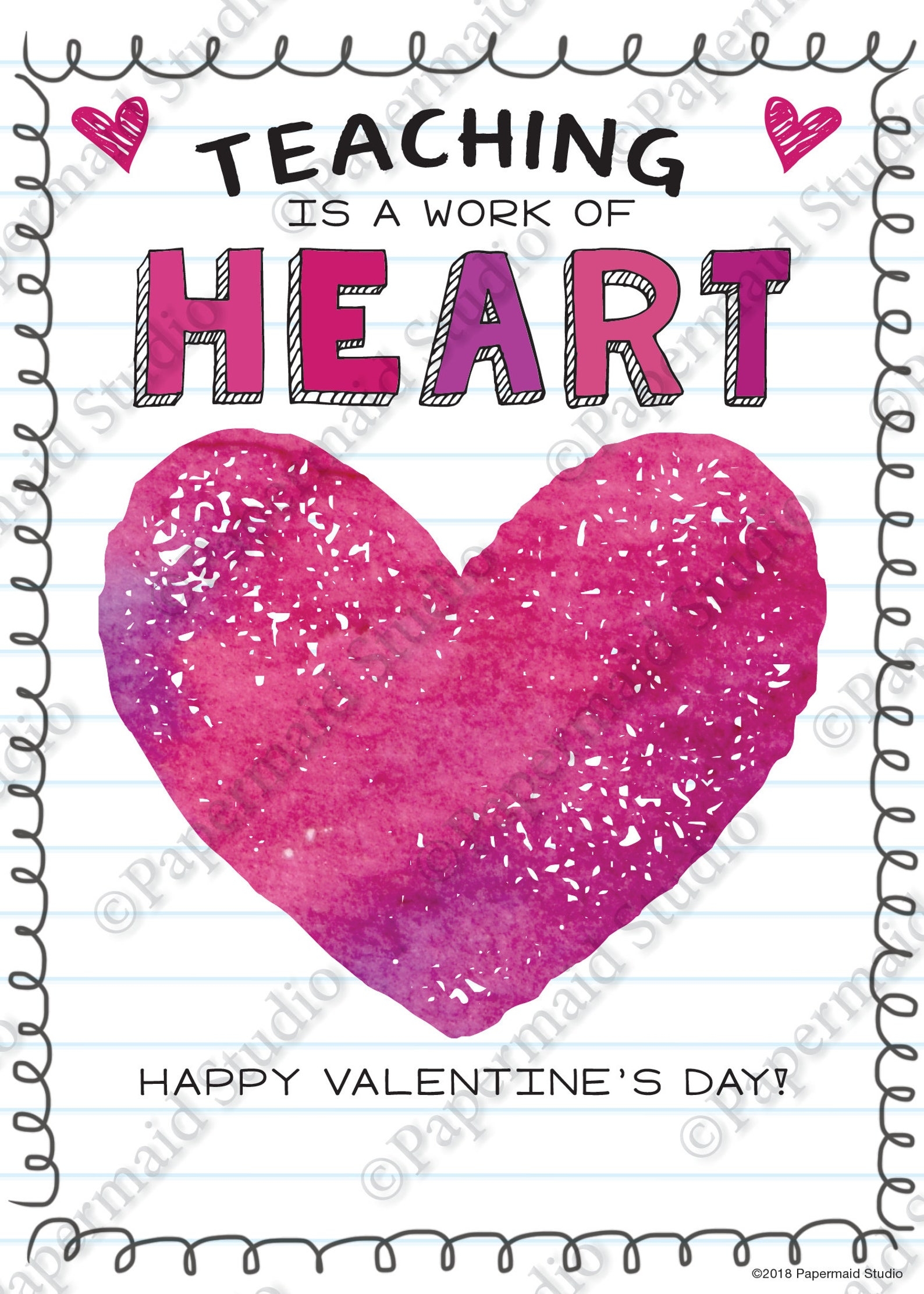 PRINTABLE Teacher Valentine 39 s Day Card Valentine Card Etsy