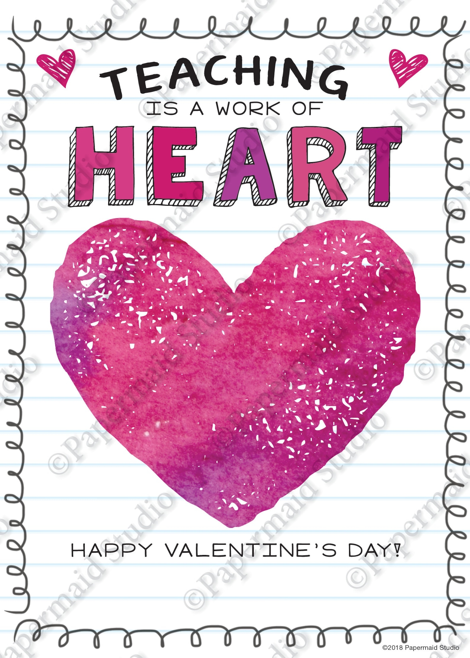 PRINTABLE Teacher Valentine 39 s Day Card Valentine Card Etsy