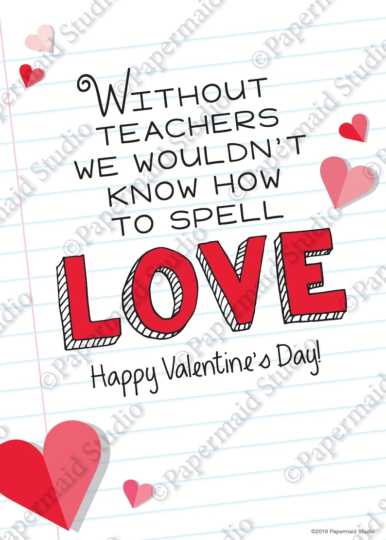 PRINTABLE Teacher Valentine Card Valentine 39 s Day Card Etsy