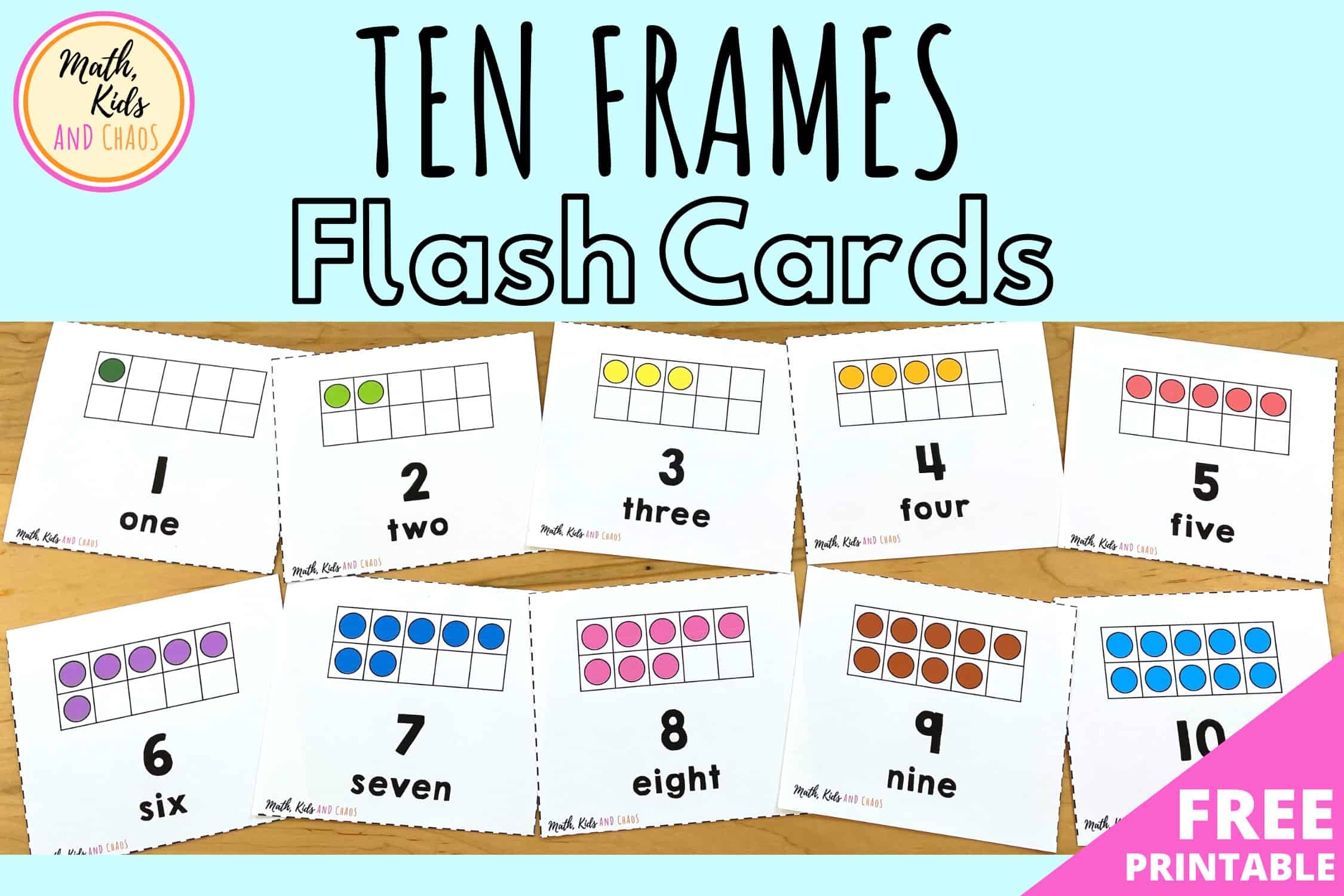 Printable Ten Frame Flash Cards Easy Peasy Learners 40 OFF