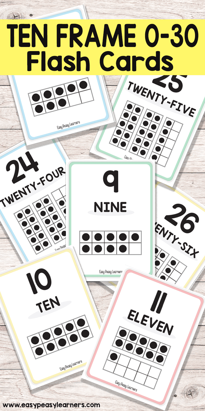 0-10 math cards with number and ten frame free printable
