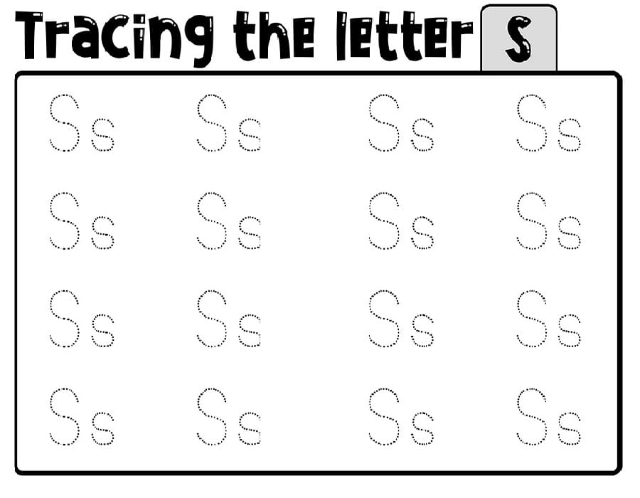 Printable Tracing Letter S Worksheet Free Download And Print For You 
