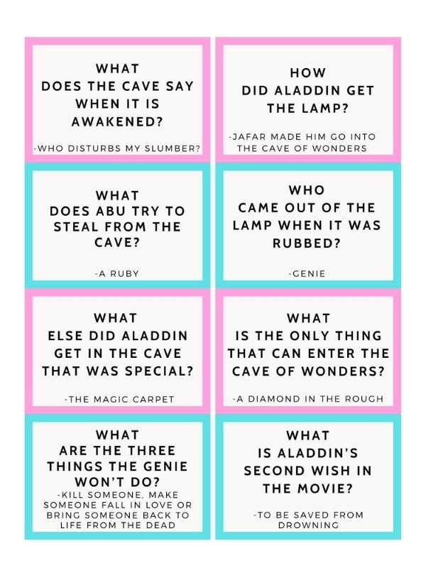 trivia cards printable