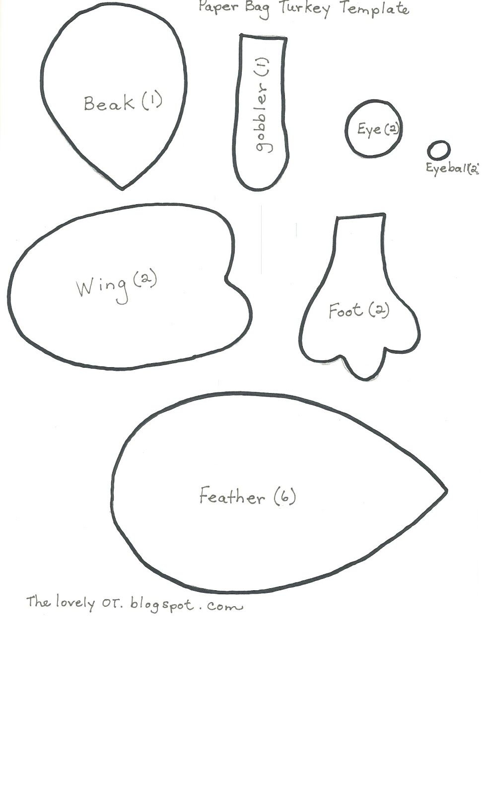 free printable turkey body template