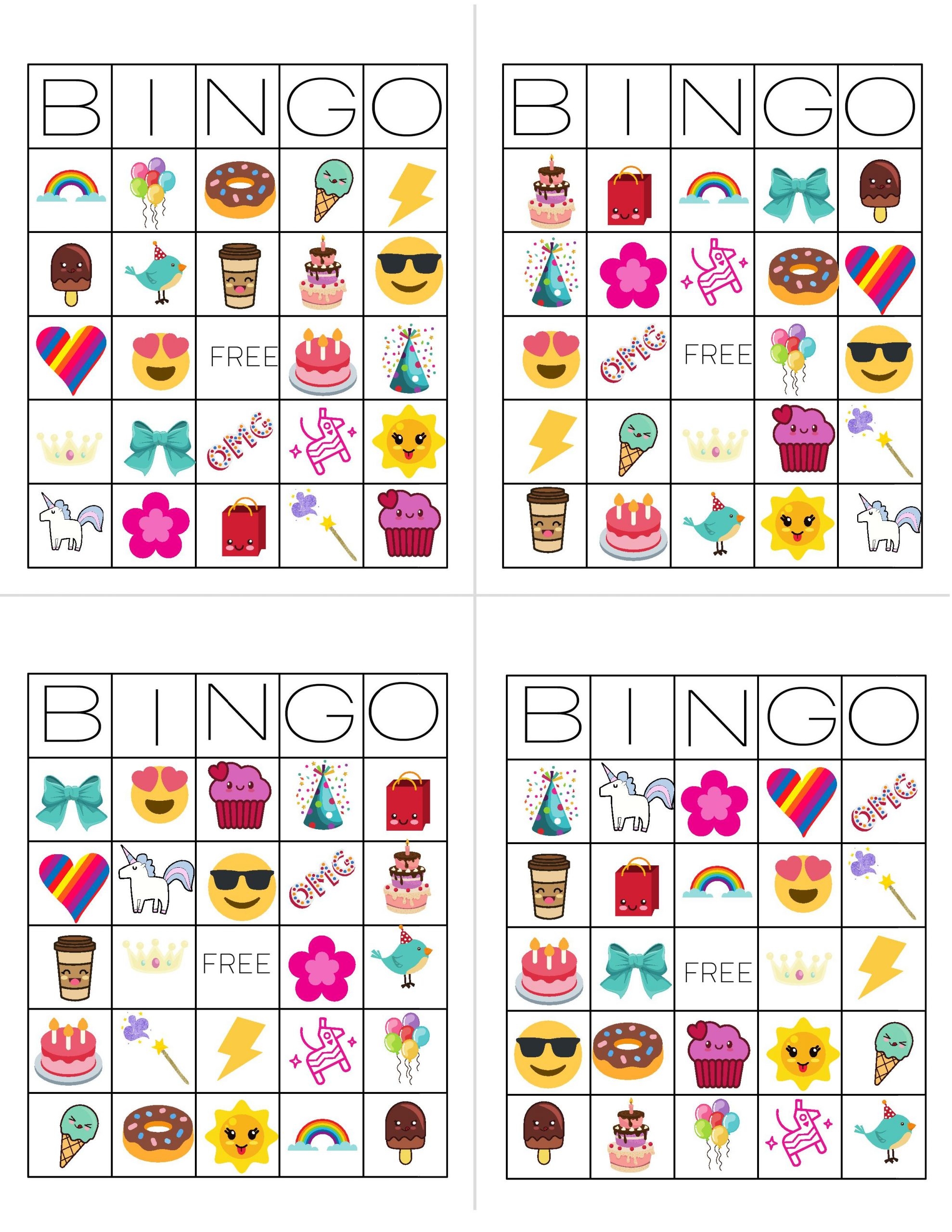 Printable Unicorn Bingo Cards Printable Bingo Cards