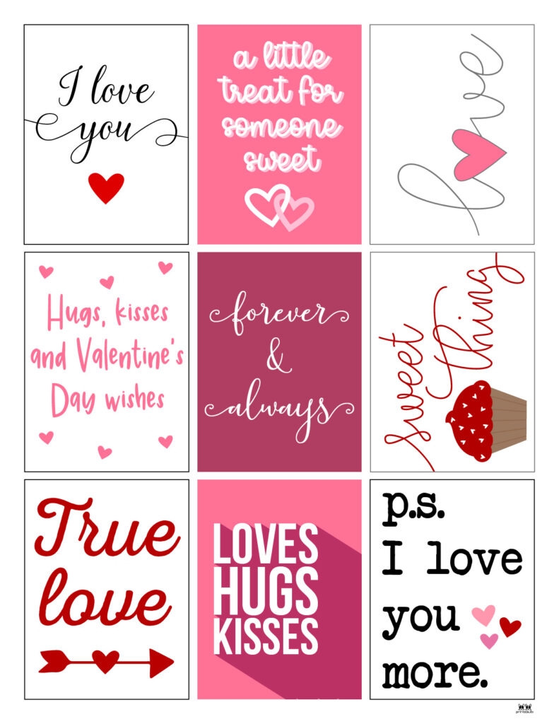 valentine's day small cards printable