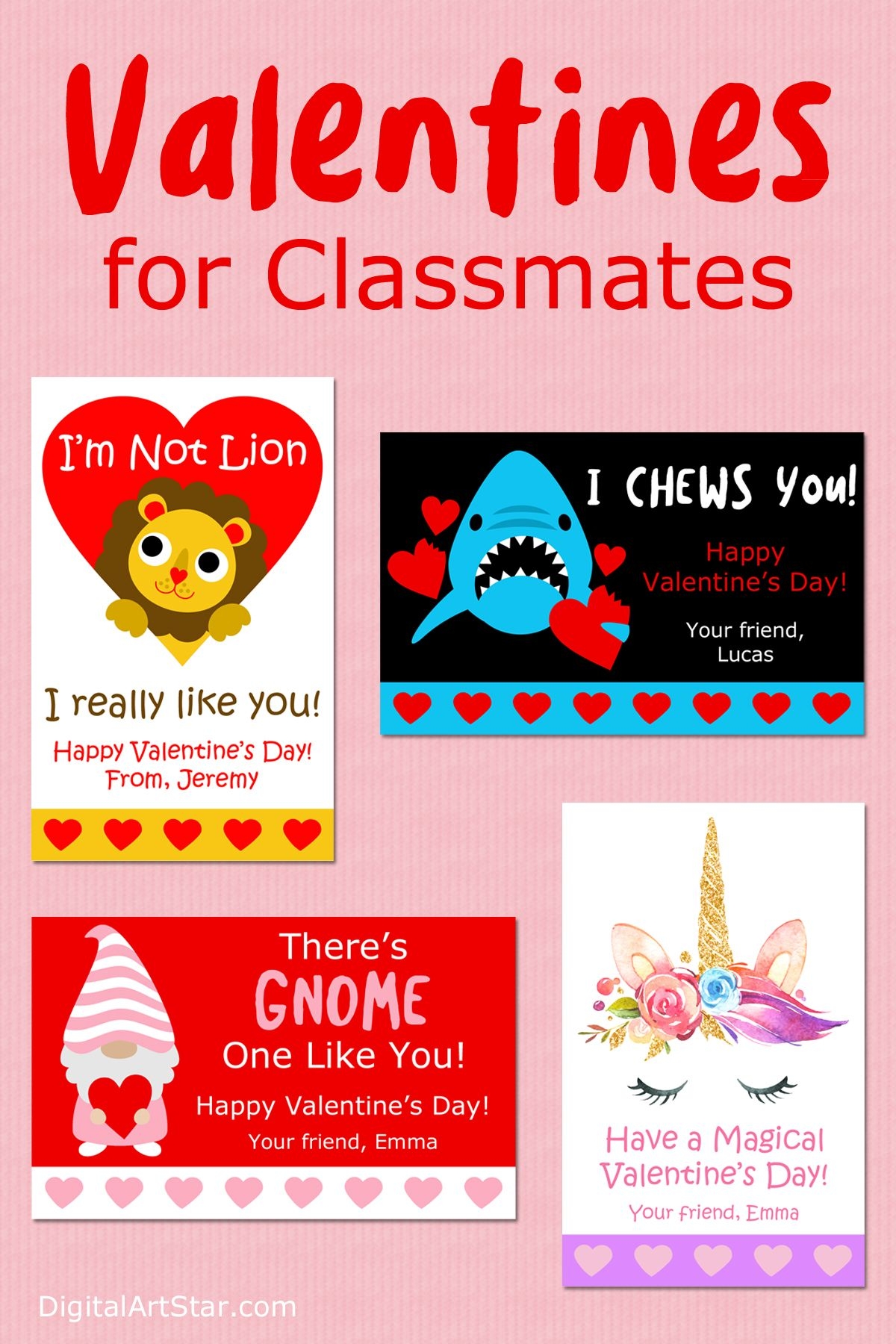 Printable Valentine Cards For Classmates Printable Valentines Cards