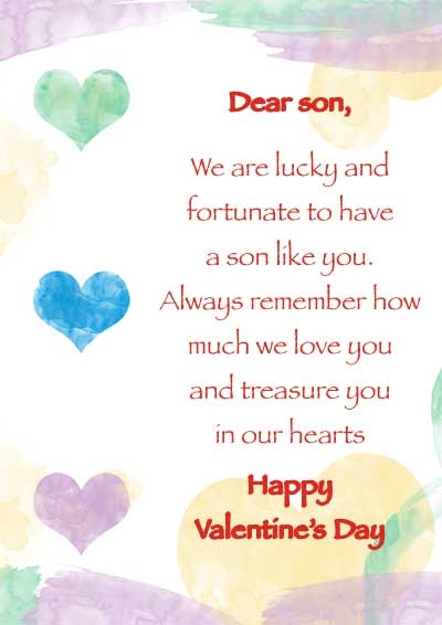 valentine card for son printable