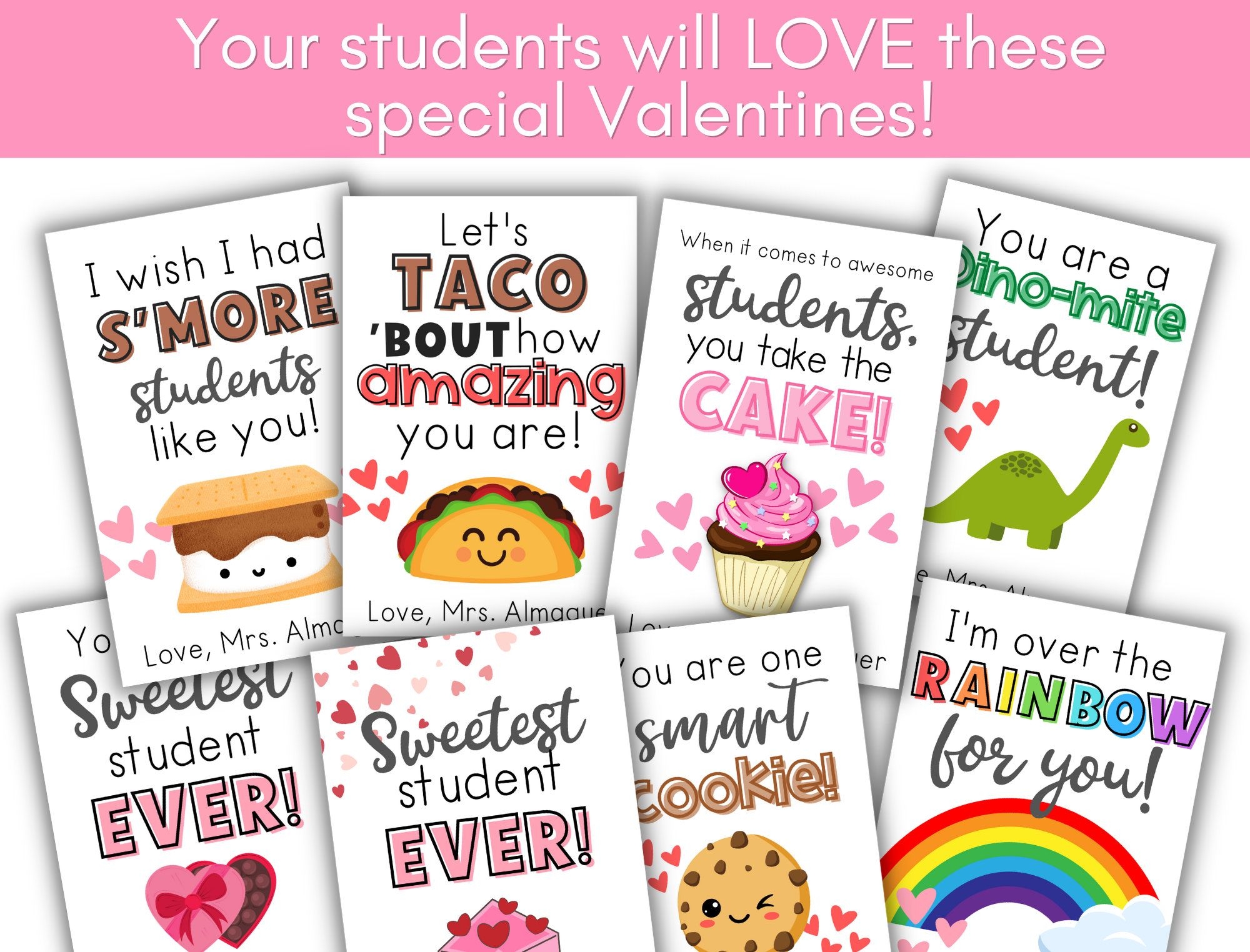Printable Valentine Cards For Students From Teacher Teacher Valentine