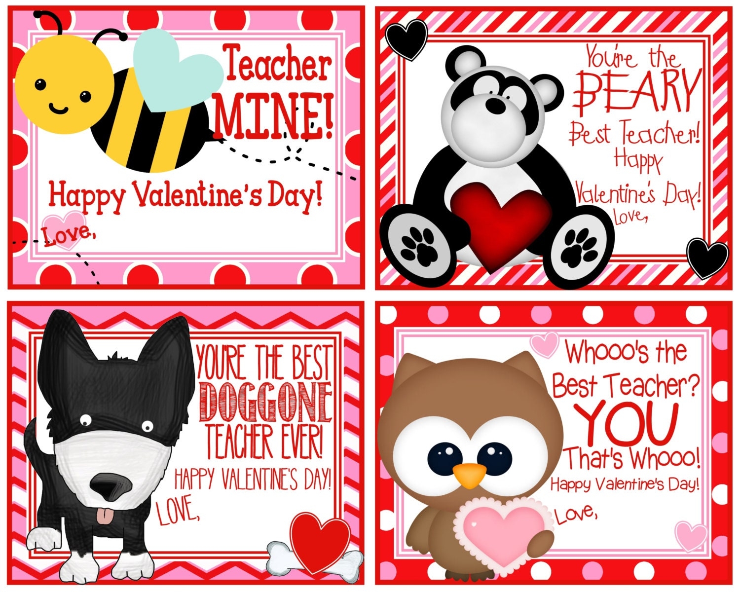Printable Valentine Cards For Students