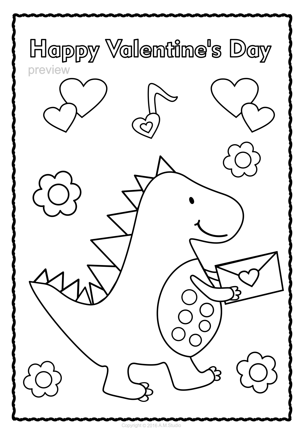 valentines day printable cards to color