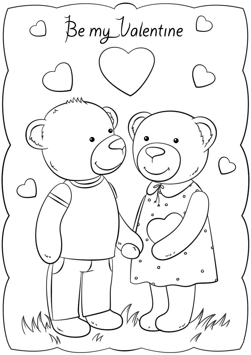 valentines day coloring cards printable