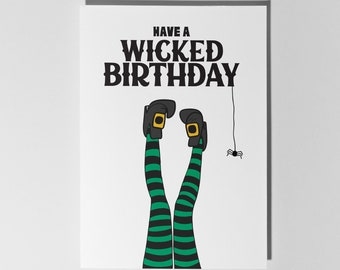 PRINTABLE WICKED Birthday Card Birthday Witch Wicked Etsy