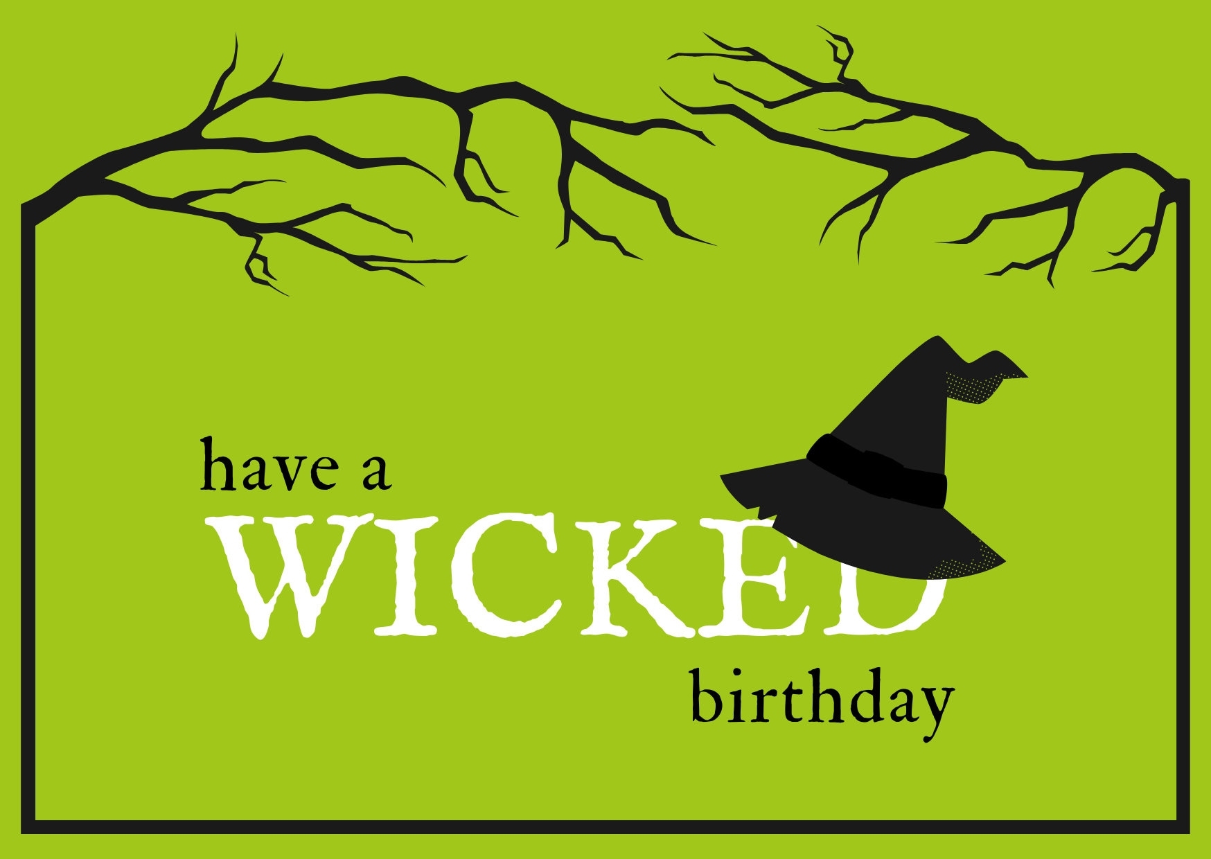 PRINTABLE WICKED Birthday Card Birthday Witch Wicked Etsy