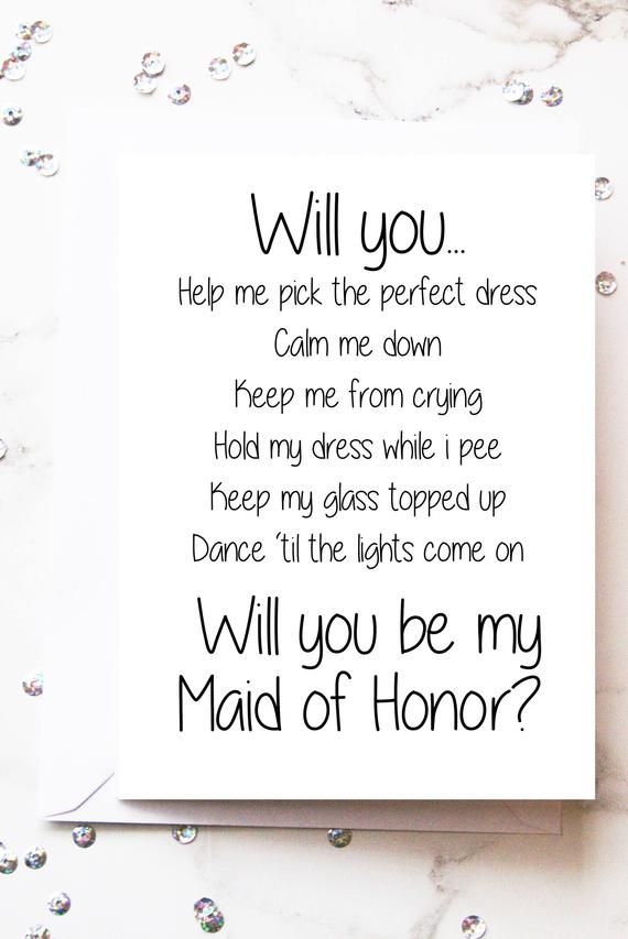 will you be my maid of honor printable card