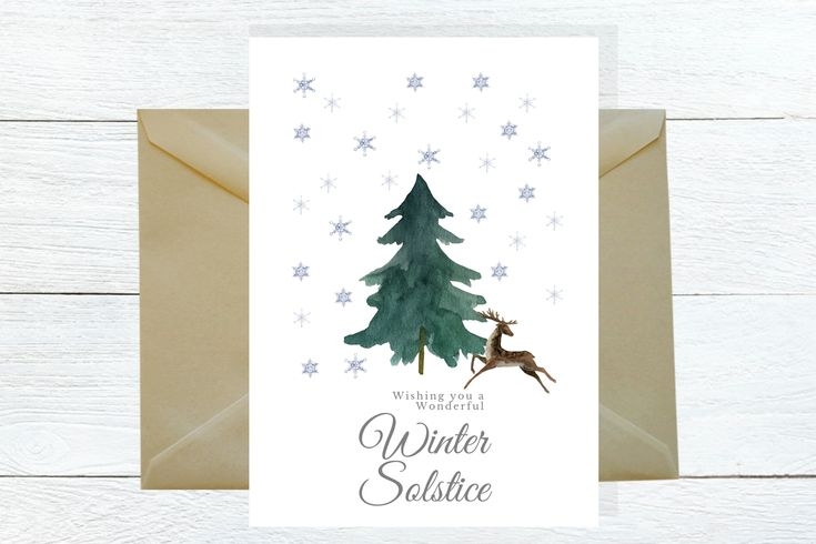 Printable Winter Solstice Cards Yule Cards Instant Download Winter 