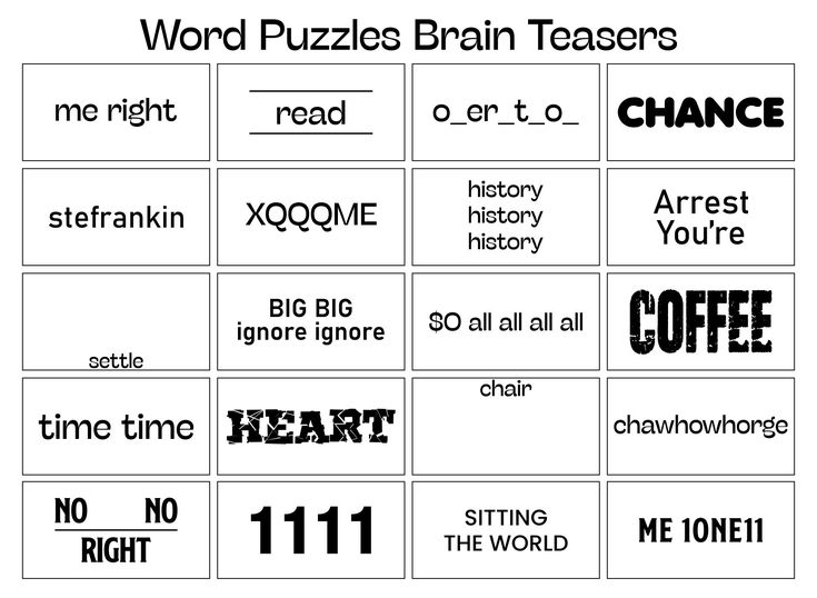Printable Word Puzzles Brain Teasers Brain Teasers With Answers Word
