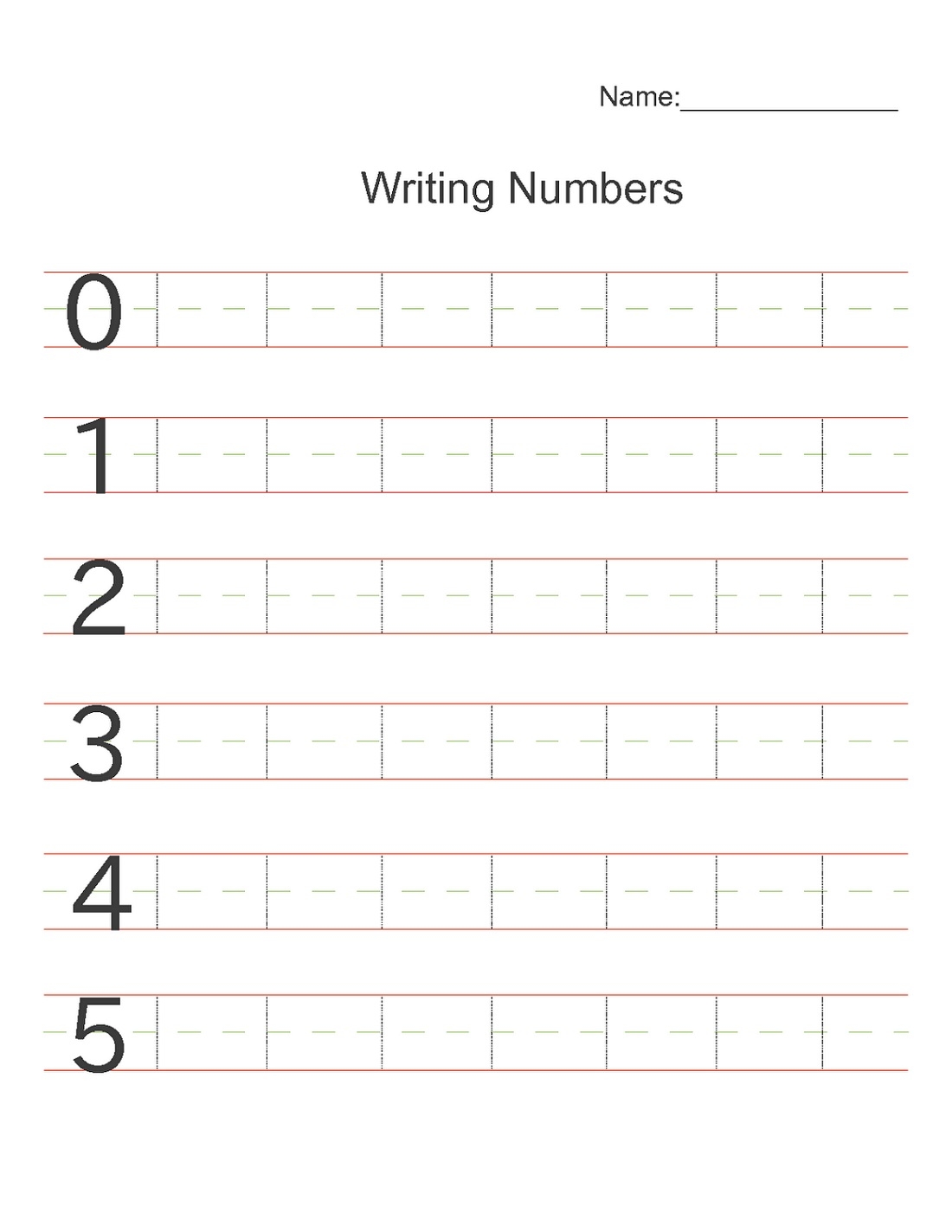writing numbers worksheets