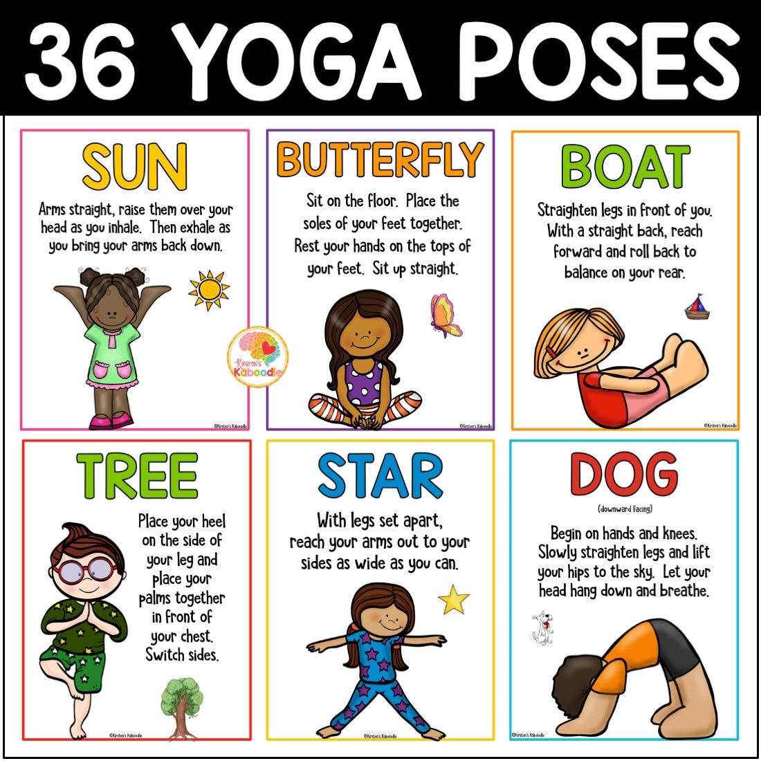 yoga cards for kids printable