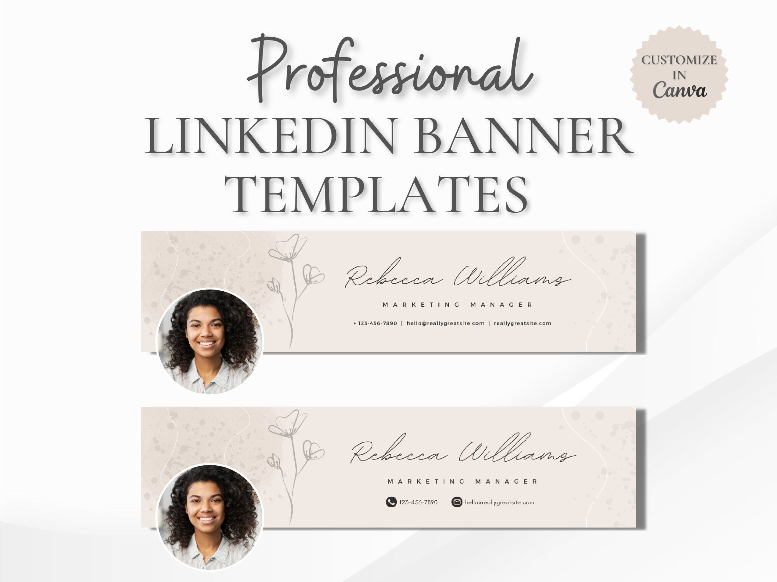 Professional LinkedIn Banners Customizable In Canva