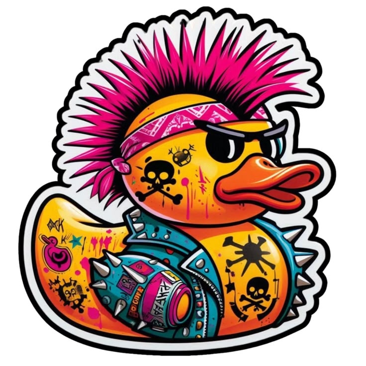 Punk Rock Ducky In 2025 Drawings Ducky Coloring Pages