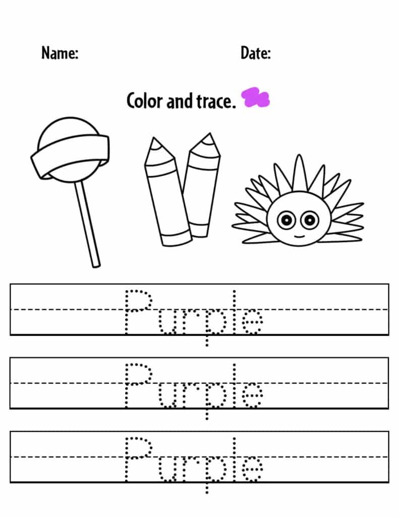 Purple Color Activities And Worksheets For Preschool The 