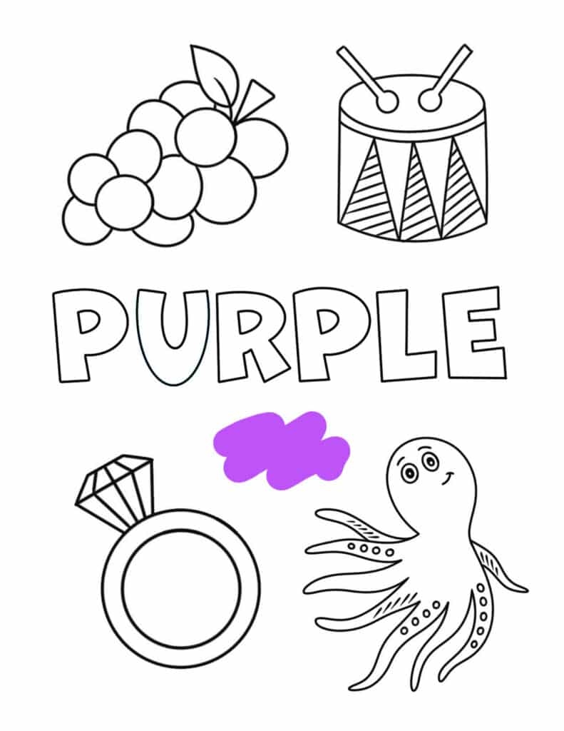 color purple worksheet