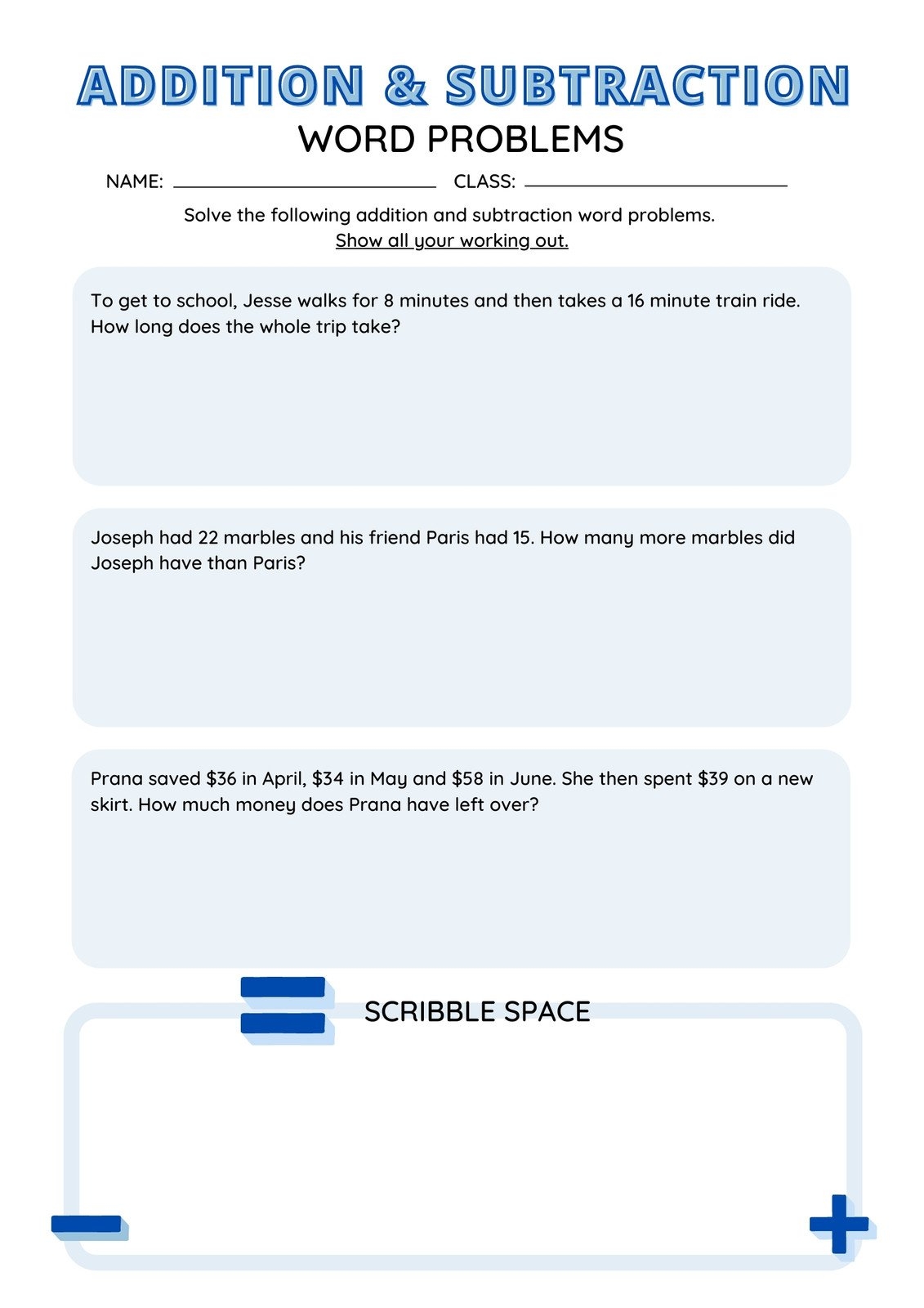 easy math worksheet