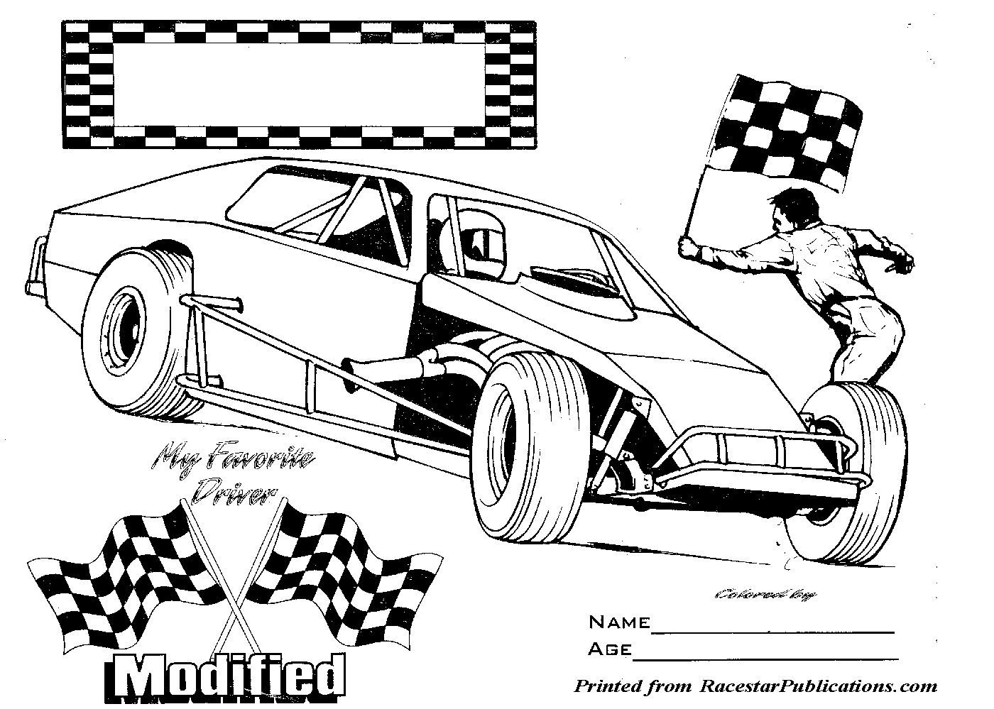 Racecar Coloring Page Printable Faisal idn