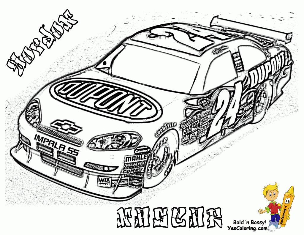 Racecar Coloring Page Printable
