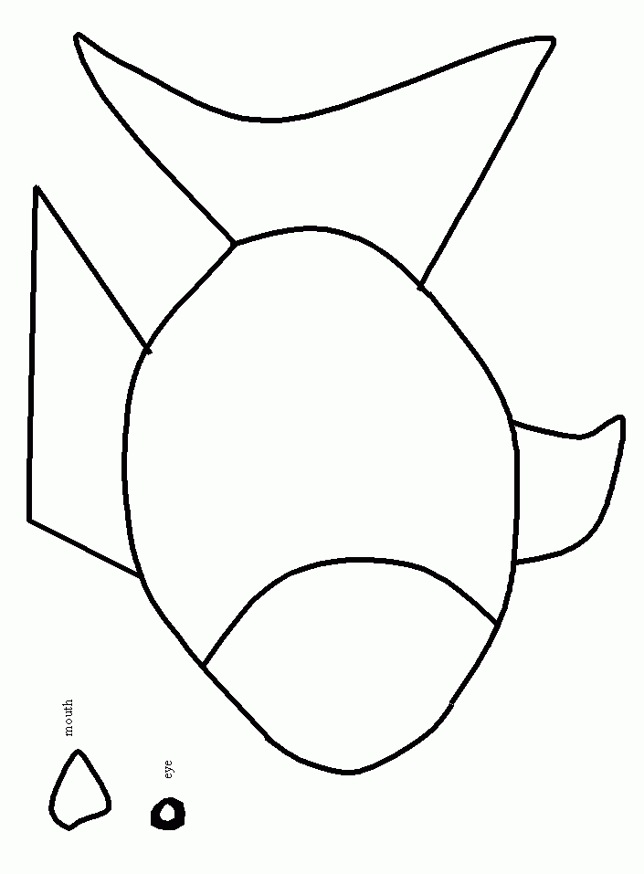 free printable colored fish template