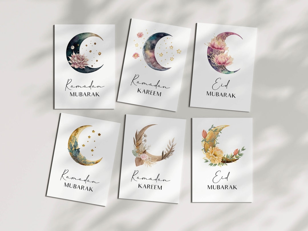 Ramadan Mubarak Printable Cards Islamic Greeting Cards Digital