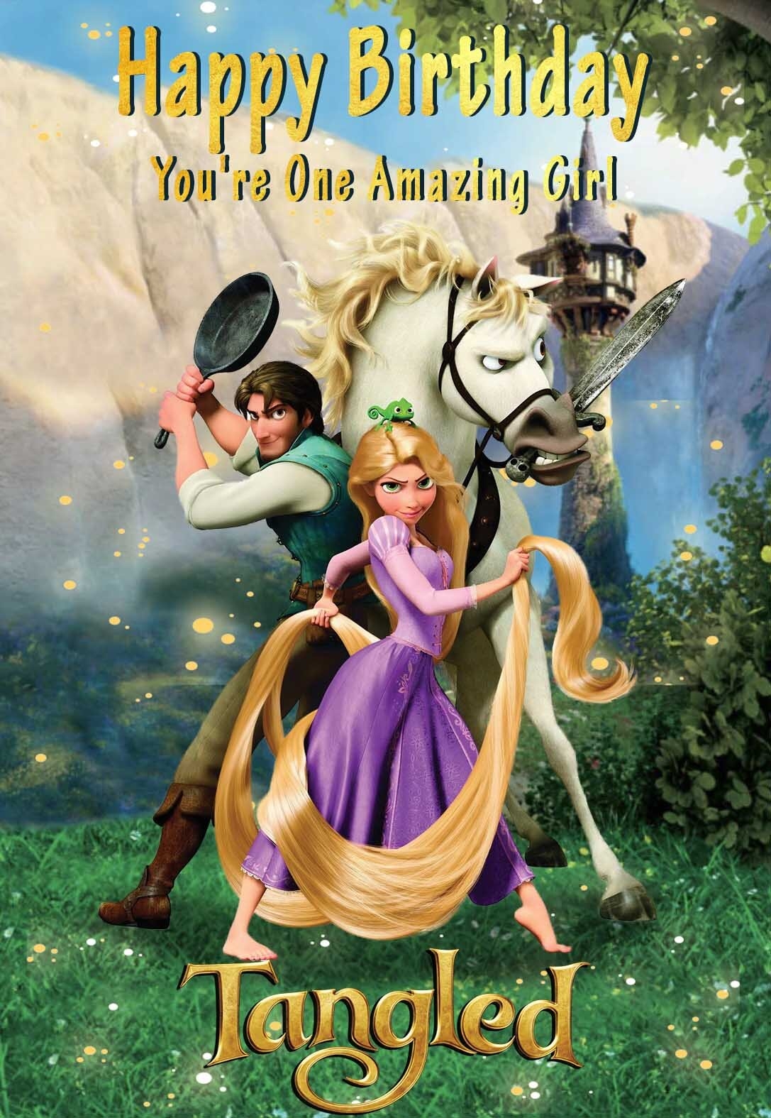 Rapunzel from Disney 39 s Tangled Printable Birthday Cards free 