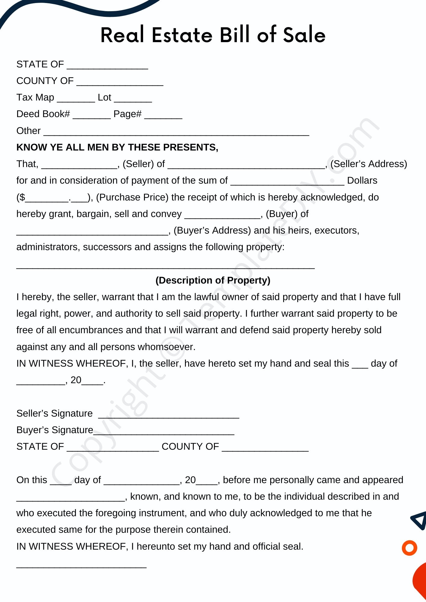 no warranty bill of sale template