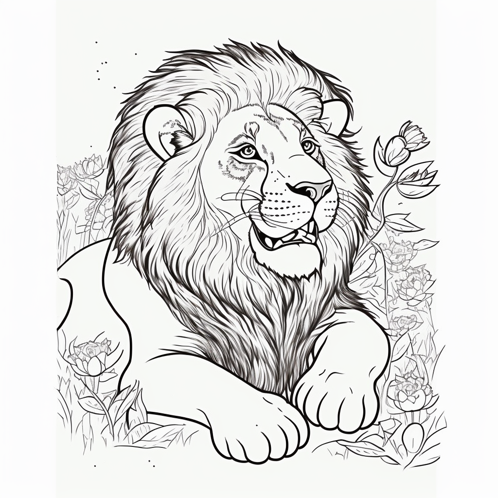 Realistic Lion Coloring Page Lulu Pages