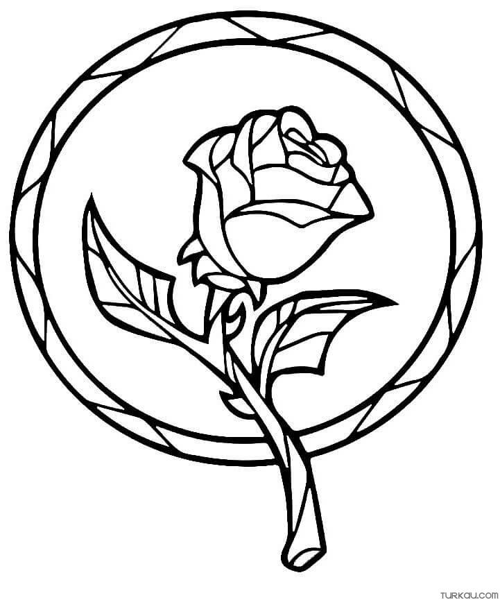 Realistic Roses Coloring Page Turkau