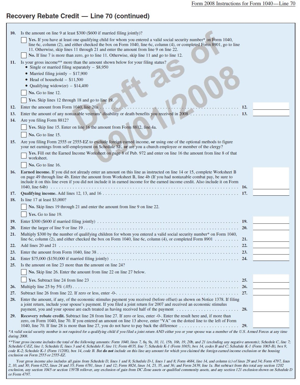 Recovery Rebate Credit Worksheet Example Recovery Rebate