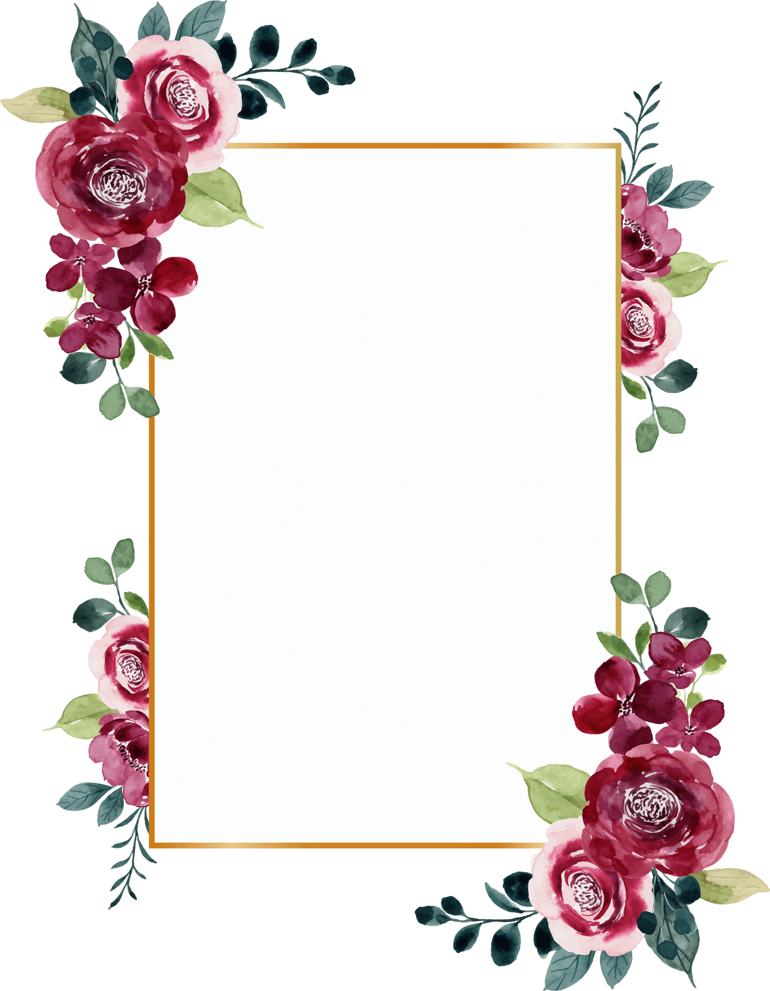 Red Flower Frame Free Vector