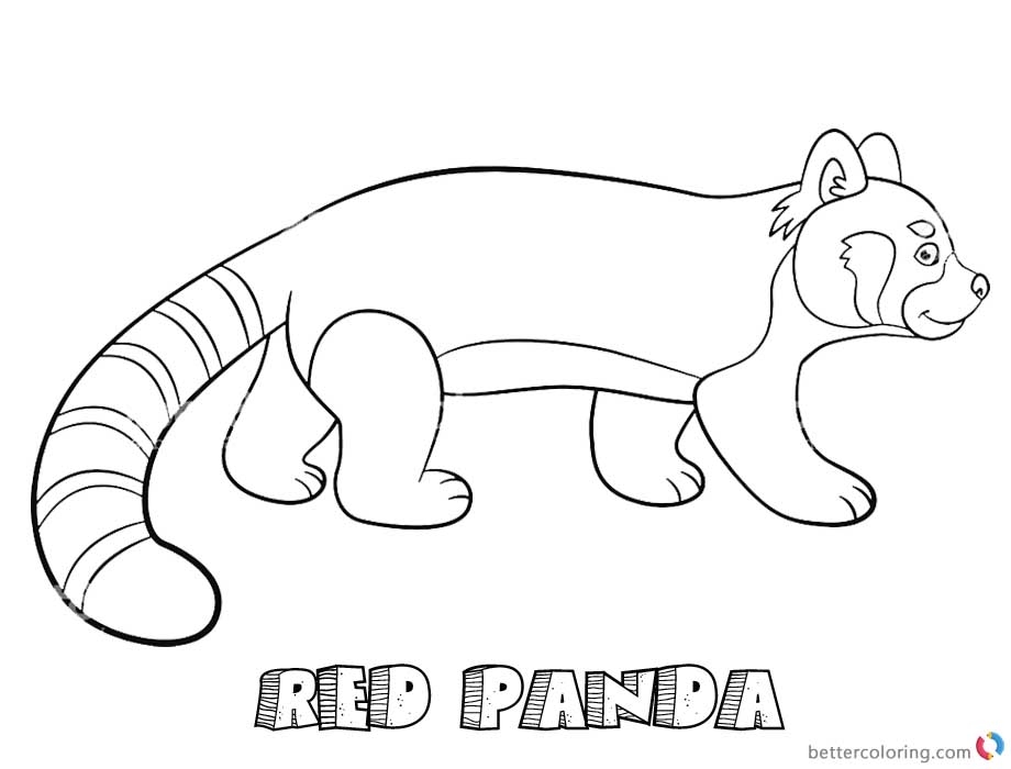 Red Panda Coloring Pages Walking Free Printable Coloring Pages