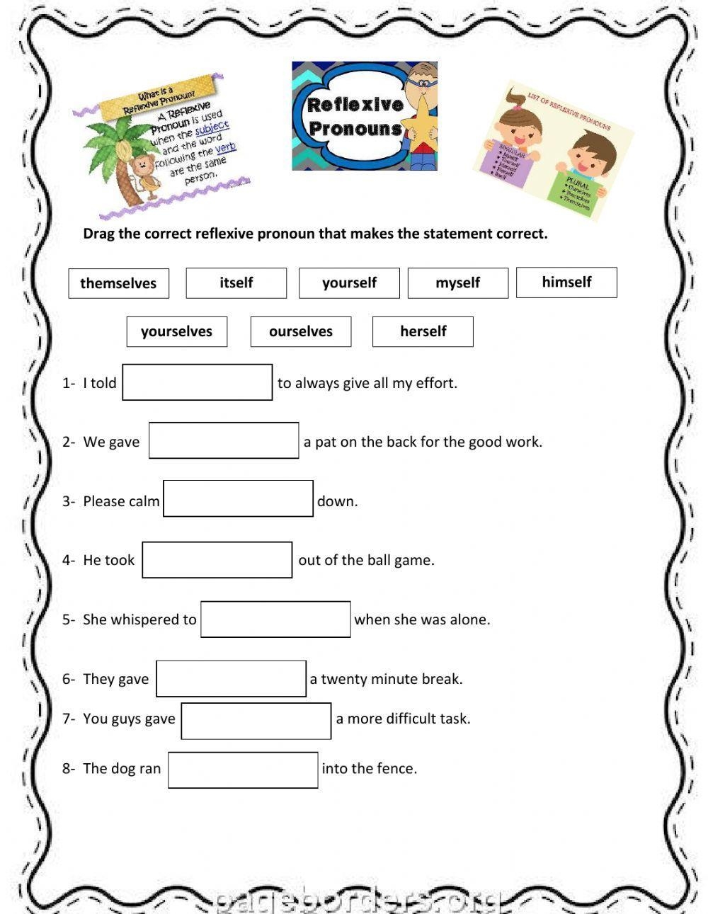 worksheet on pronouns
