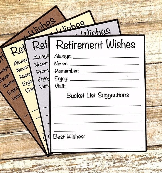 RETIREMENT WISHES Advice For Retirement Bucket List Etsy Retirement 