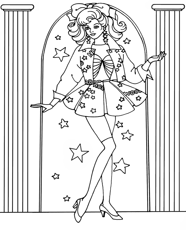 Retro Barbie Coloring Pages
