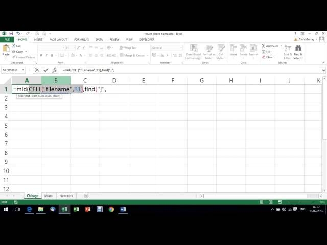 excel return worksheet name
