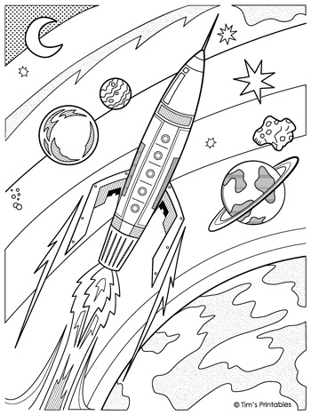 Rocketship Coloring Page Tim 39 s Printables