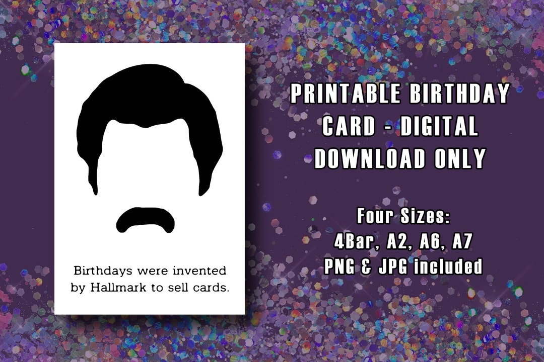 ron swanson birthday card printable