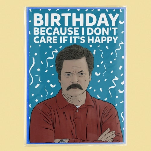 Ron Swanson Birthday Card Printable Parks And Recreation Etsy