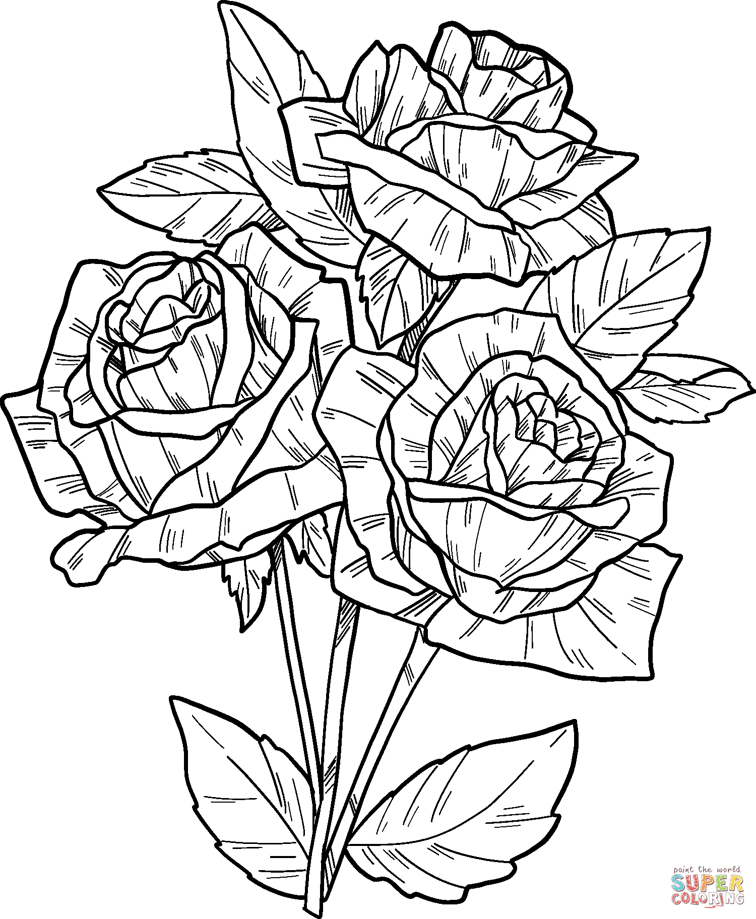 Roses Coloring Pages Printable Free