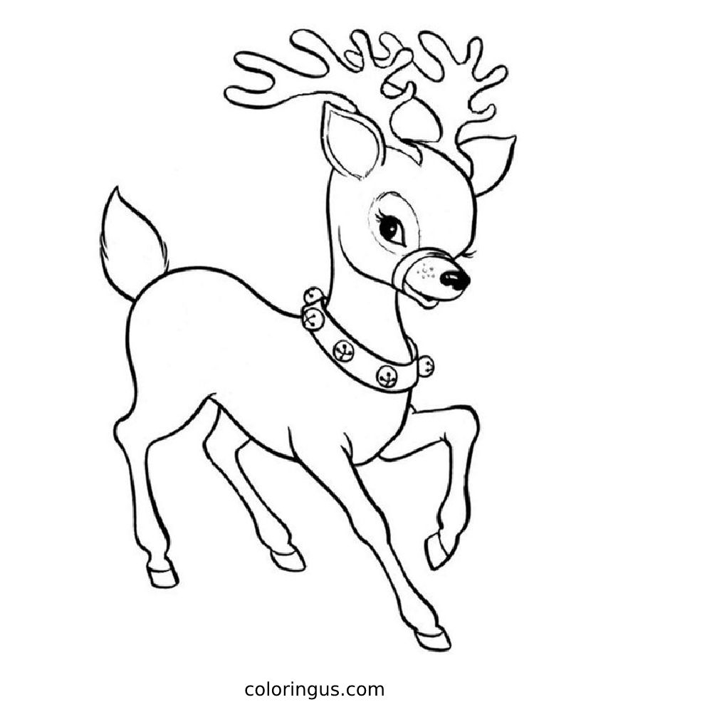 Rudolph Coloring Pages Free Printable PDF 