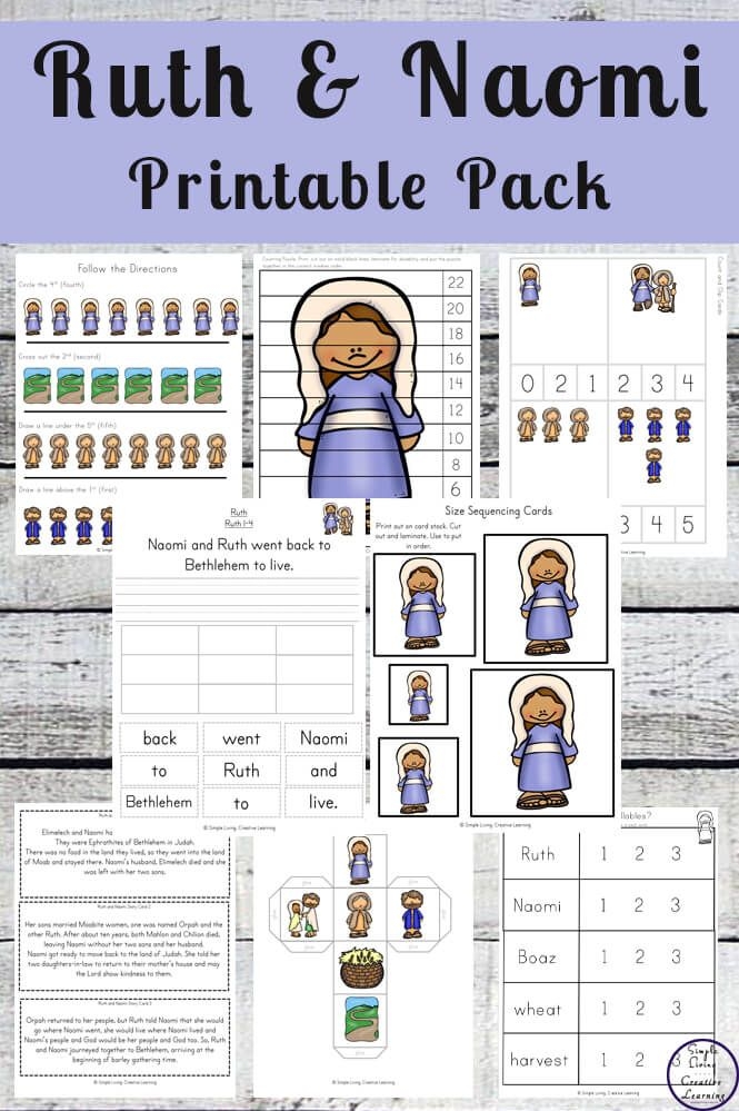 Ruth And Naomi Printable Pack Preschool Bible Lessons Ruth And Naomi