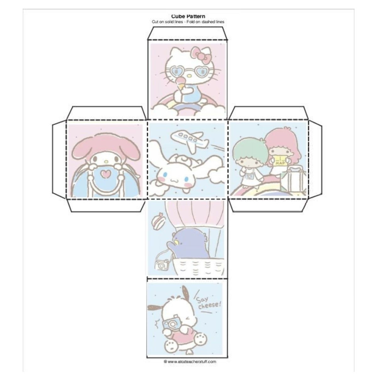 Sanrio Paper Crafts Sanrio Pencil Box Template Paper Doll Template